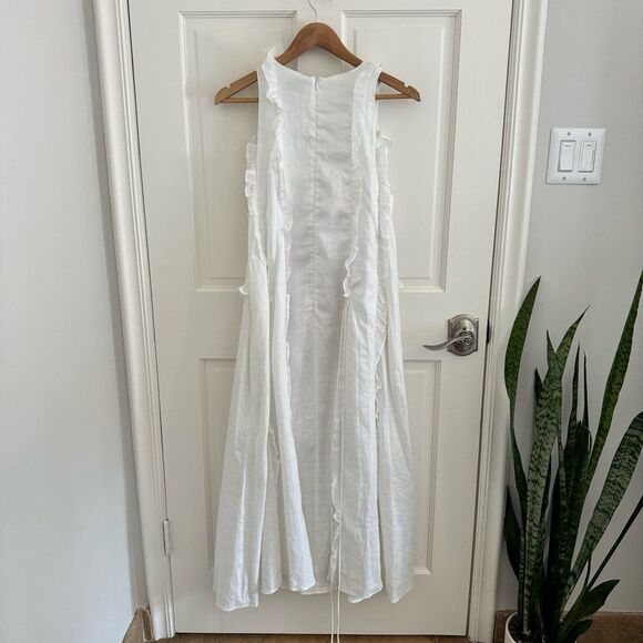 NWOT Joslin Chloe Linen Ramie Midi Dress in Optical White Size 10 - Picture 5 of 8